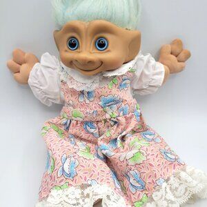 Treasure Troll Doll 12" Jewel Belly Button Soft Body Ace Pink Playsuit Aqua Ha